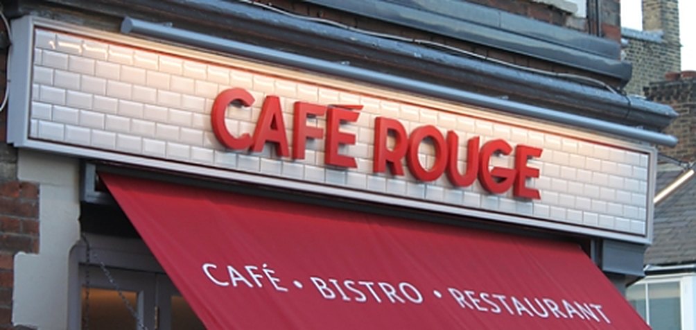 Cafe Rouge shop sign